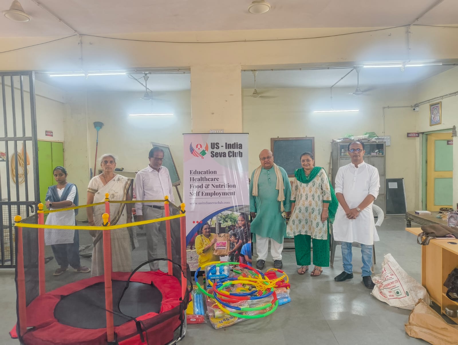 Toys distribution at B N Vidyalay, Chanod